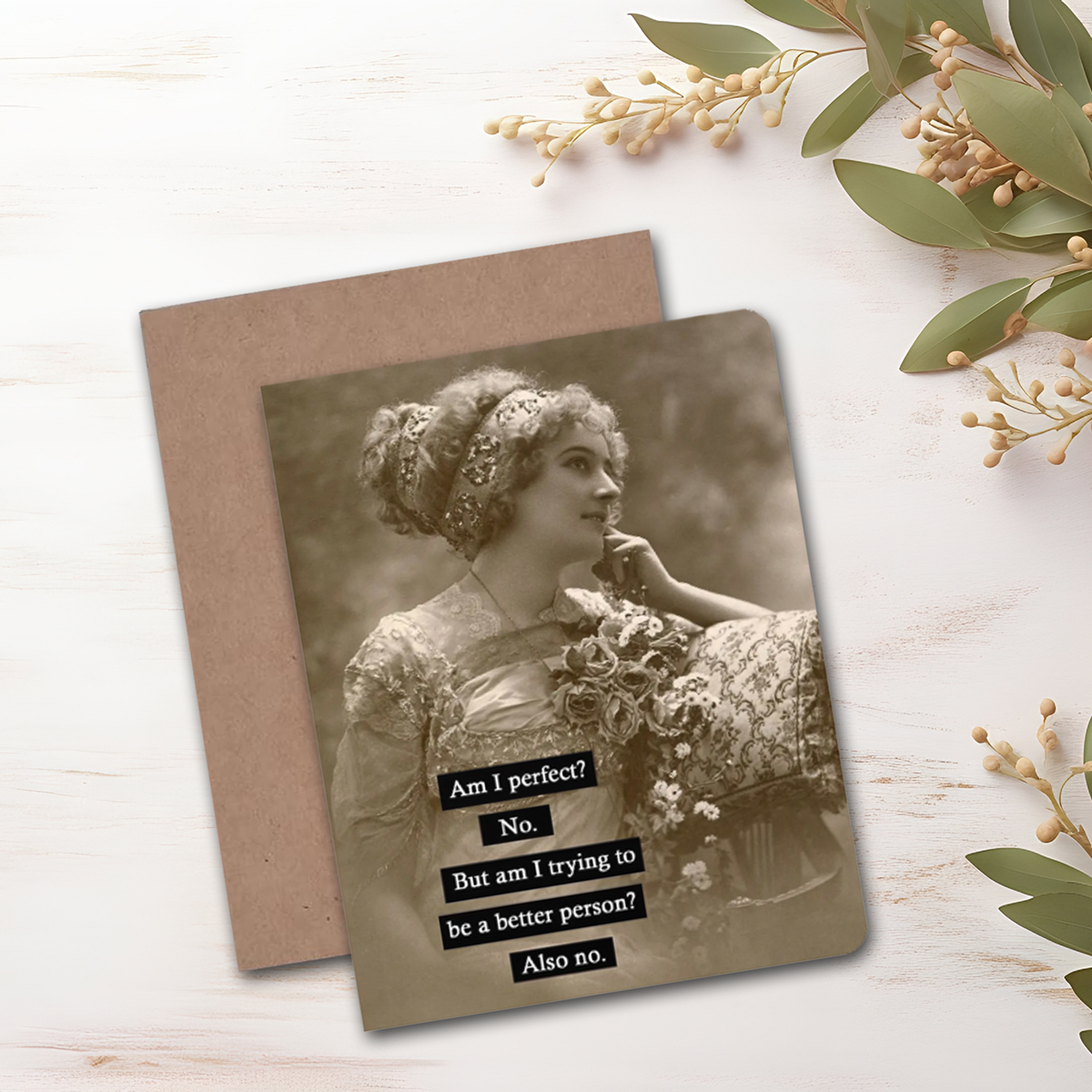 Am I Perfect Notecard - Blank Inside