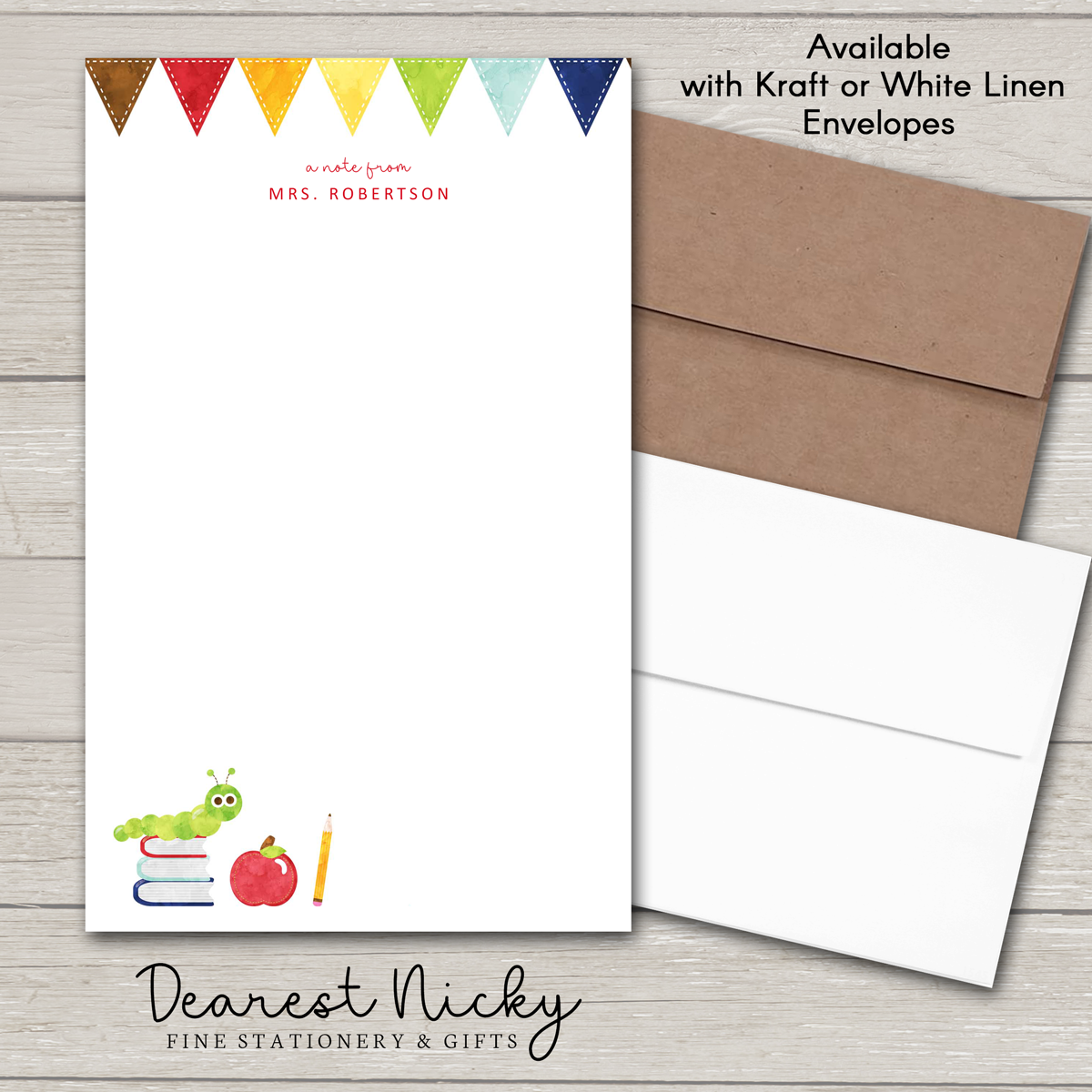 Bookworm Personalized Notepad - 30 sheets