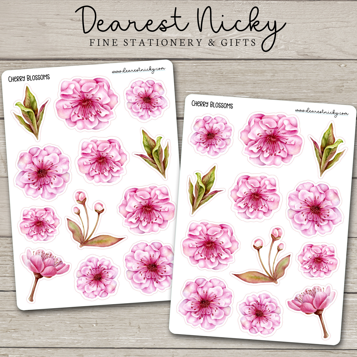 Cherry Blossoms Stickers - 2 Sheets