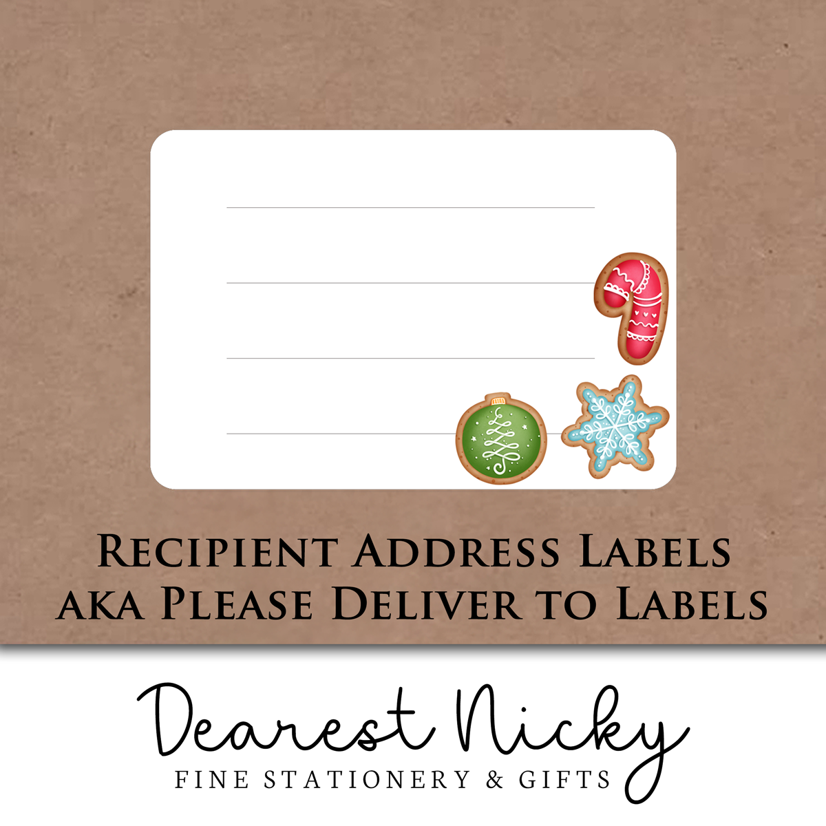 Christmas Cookies Address Labels - Set of 16