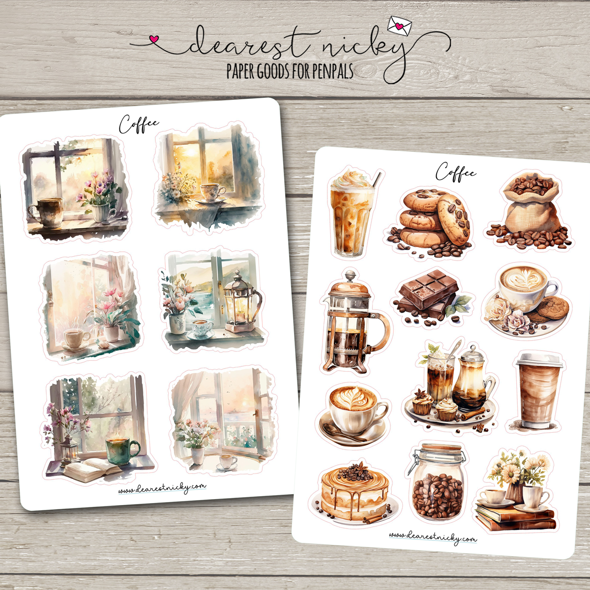 Coffee Stickers - 2 Sheets