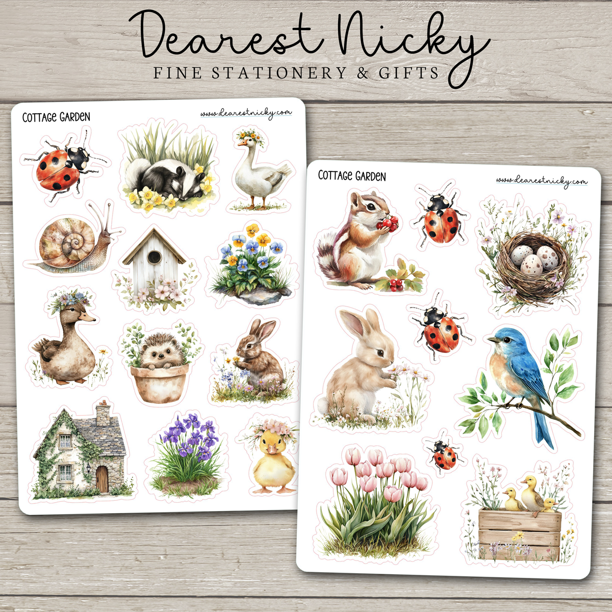Cottage Garden Stickers - 2 Sheets