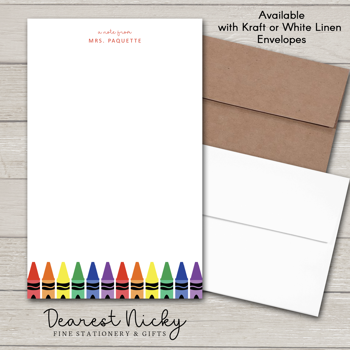 Crayon Border Personalized Notepad - 30 sheets