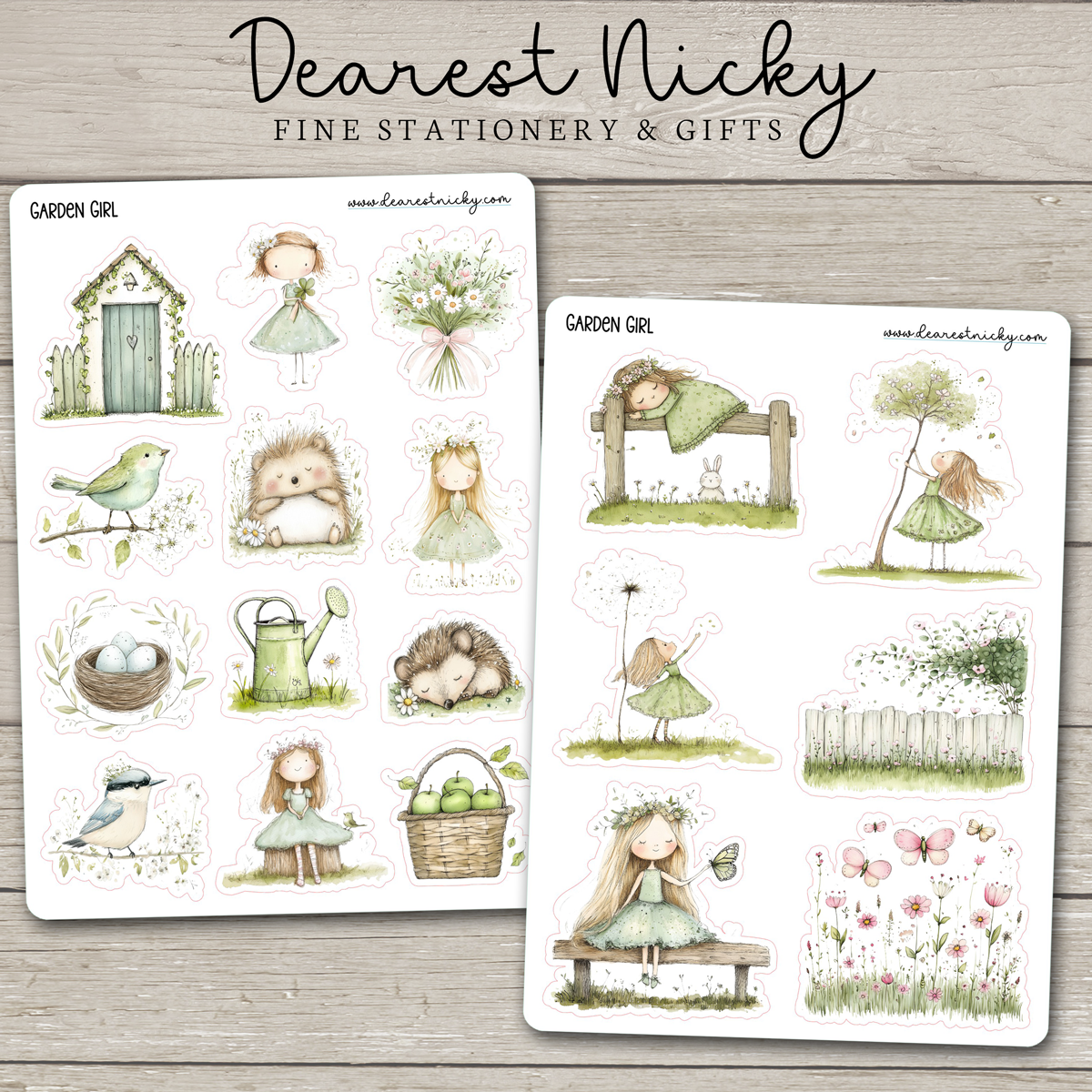 Garden Girl Stickers - 2 Sheets
