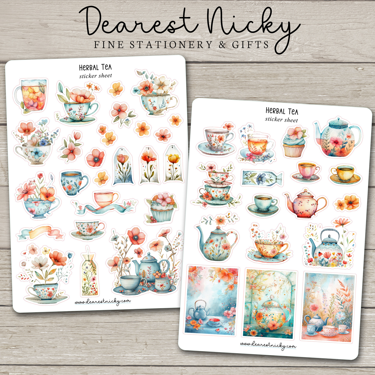 Herbal Tea Stickers - 2 Sheets