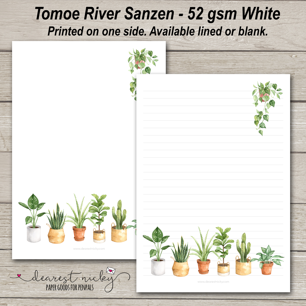 House Plants Letter Writing Paper - 52 gsm Tomoe River Sanzen