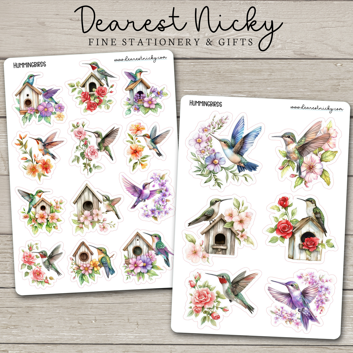 Hummingbirds Stickers - 2 Sheets