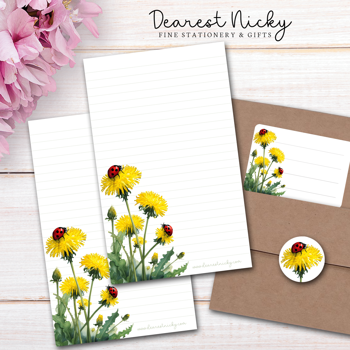 Ladybugs & Dandelions Letter Writing Set