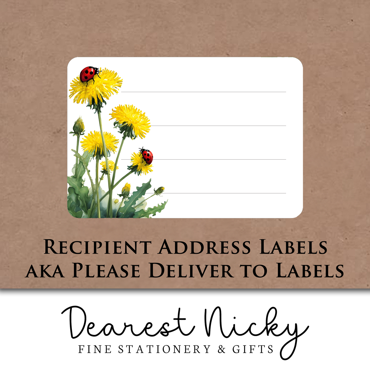 Ladybugs & Dandelions Address Labels - Set of 16