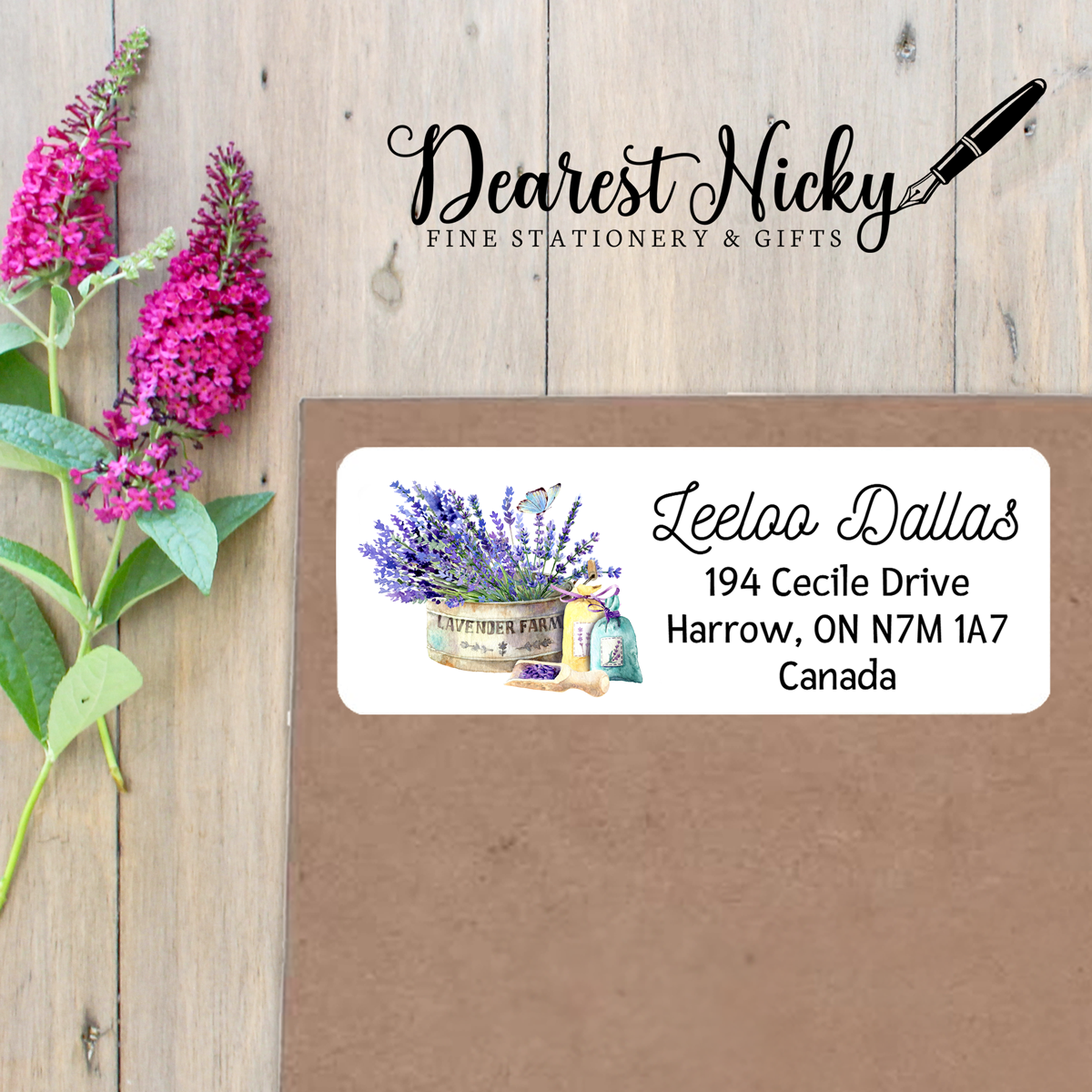 Lavender Custom Return Address Labels Set of 30