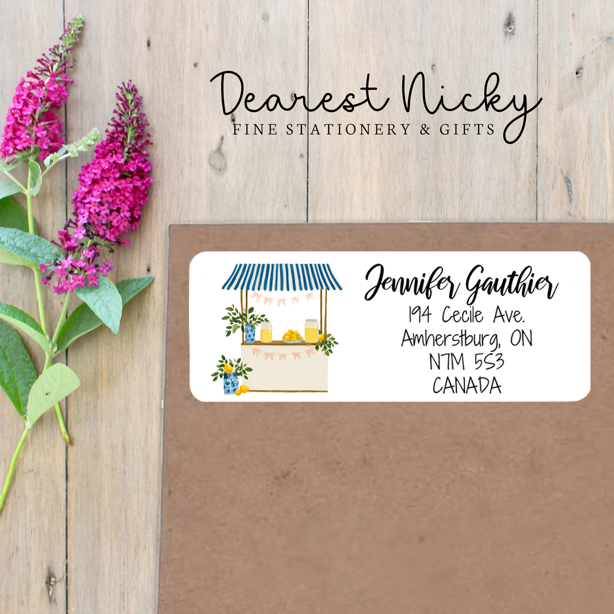 Lemonade Stand Custom Return Address Labels Set of 30