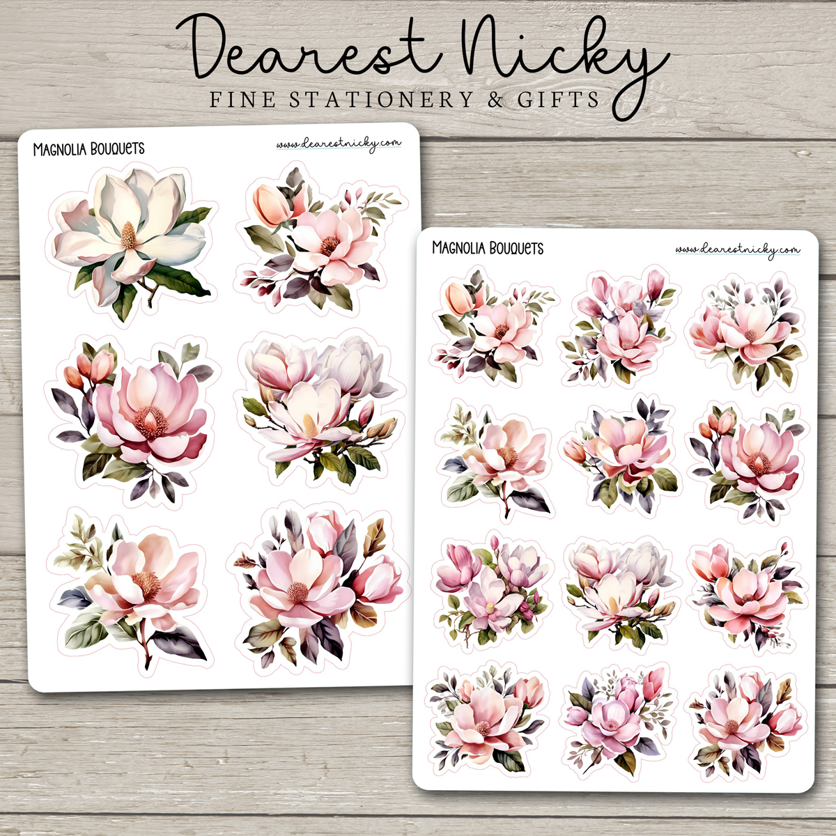 Magnolia Bouquets Stickers - 2 Sheets