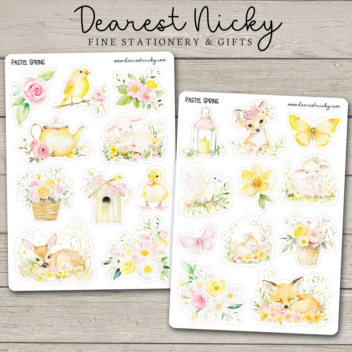Pastel Spring Stickers - 2 Sheets