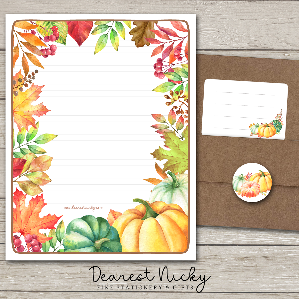 Pumpkin Frame Large Letter Writing Set - 8½ x 11