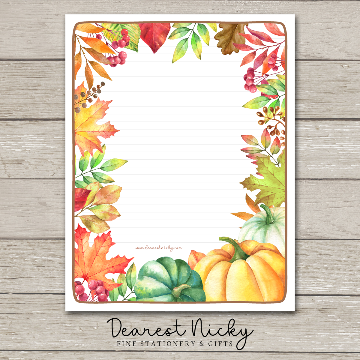 Pumpkin Frame Large Letter Writing Paper - 8½ x 11