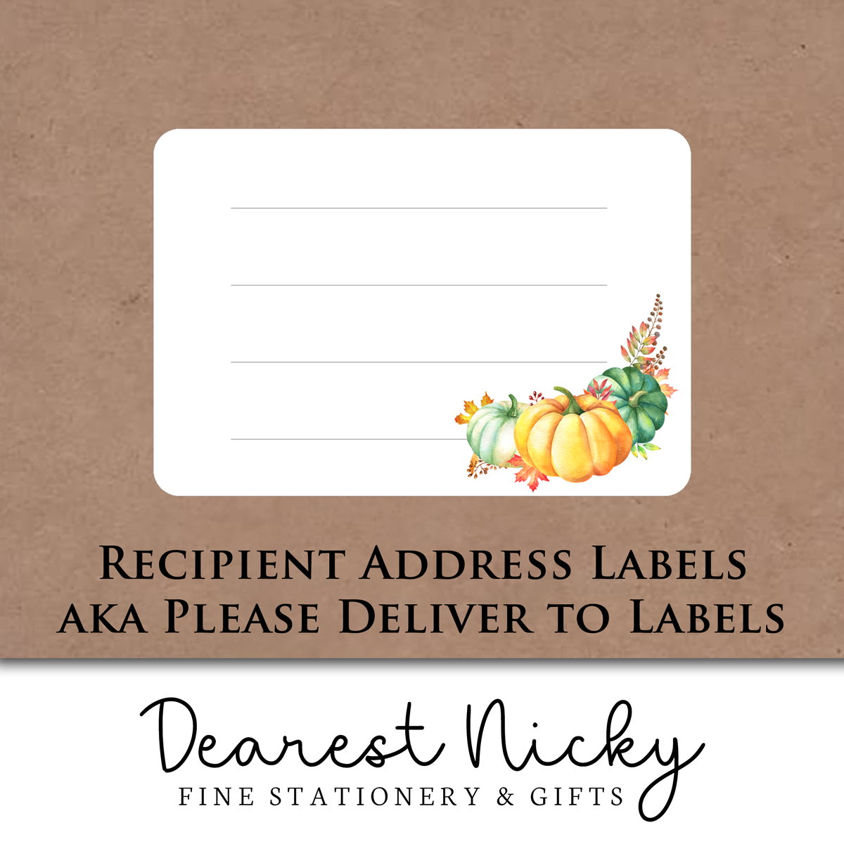 Pumpkin Frame Address Labels - Set of 16