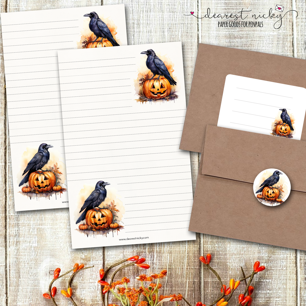 Ravens on Jacks Letter Writing Set Dearest Nicky