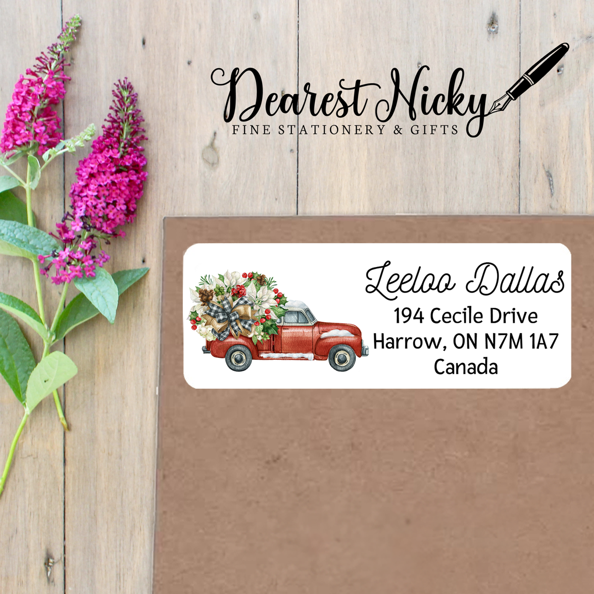 Red Truck Custom Return Address Labels Set of 30