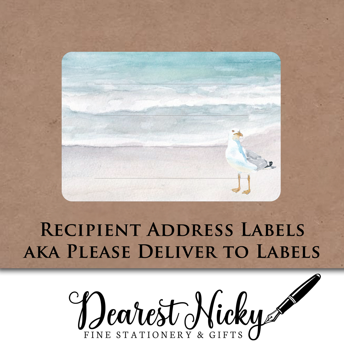 Seagulls Address Labels - Set of 16