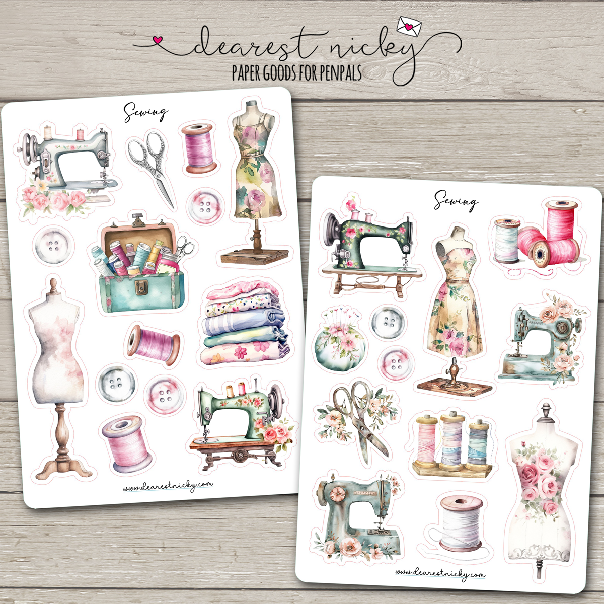 Sewing Stickers - 2 Sheets