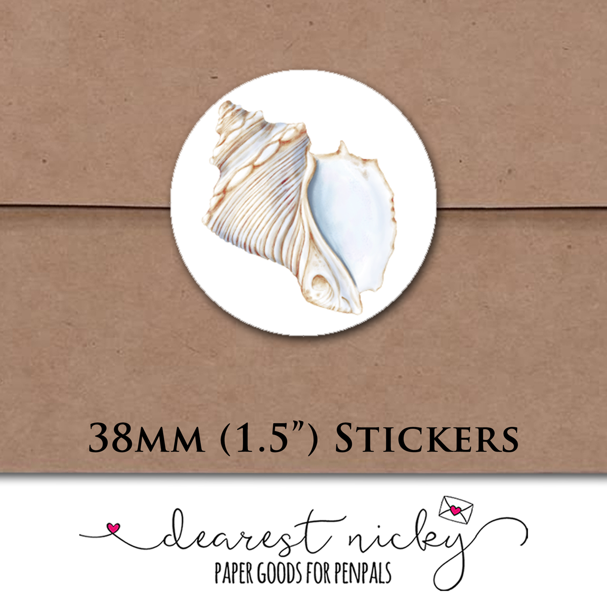 Shell Collecting Envelope Seals - Set of 30 Stickers