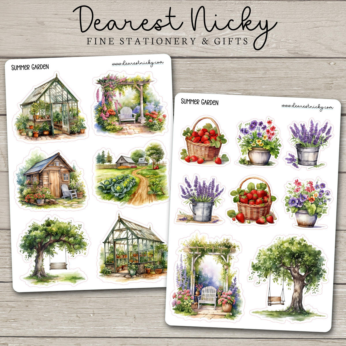 Summer Garden Stickers - 2 Sheets
