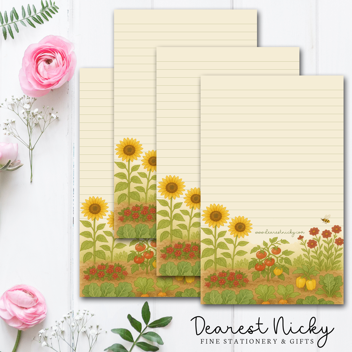 Summer Garden Letter Writing Paper