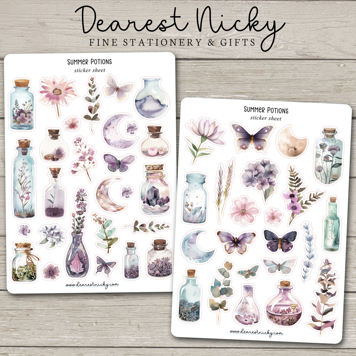 Summer Potions Stickers - 2 Sheets