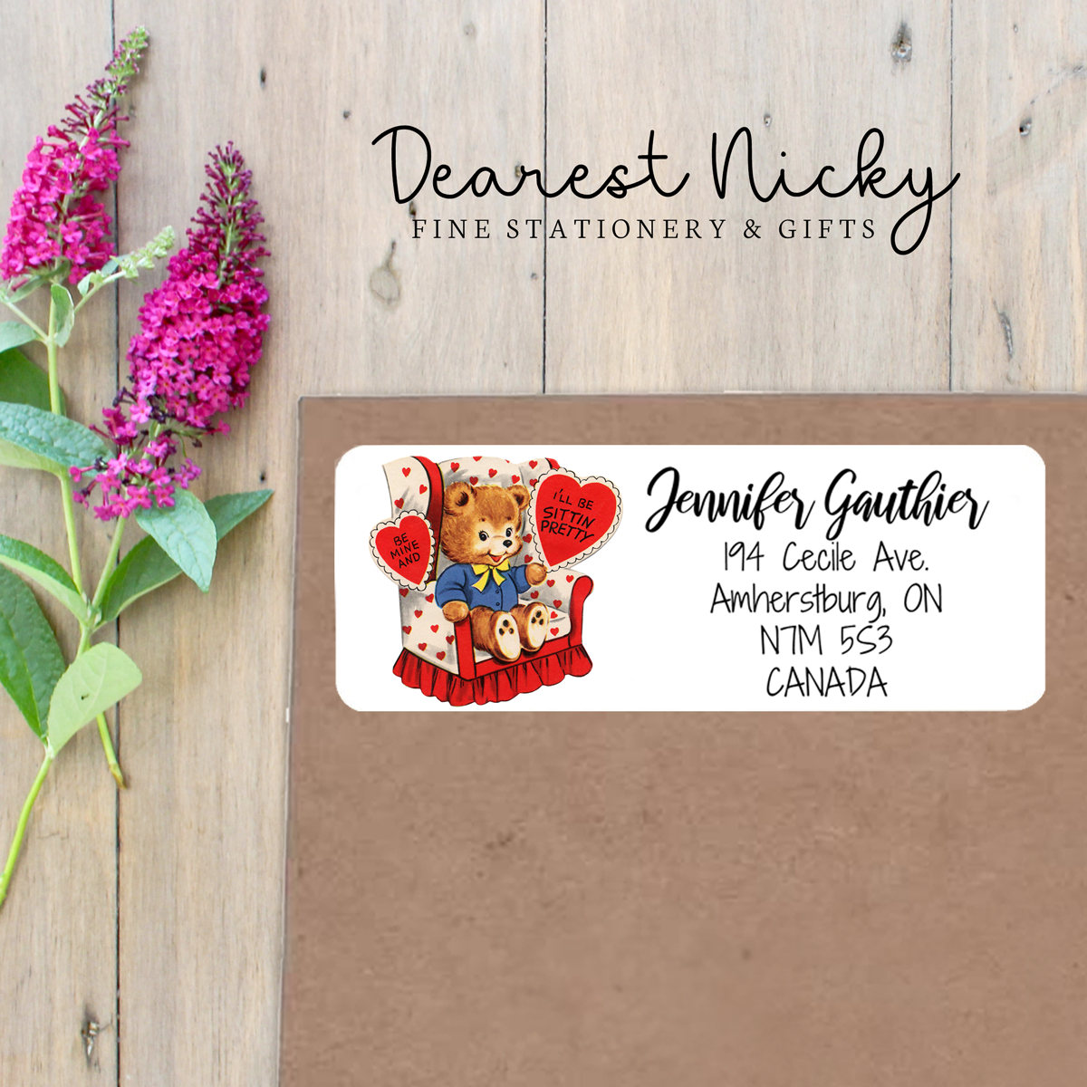 Vintage Valentine's Day Cards Custom Return Address Labels Set of 30