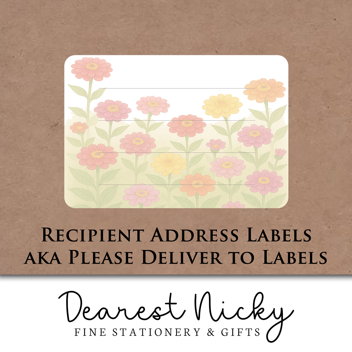 Zinnia Garden Address Labels - Set of 16