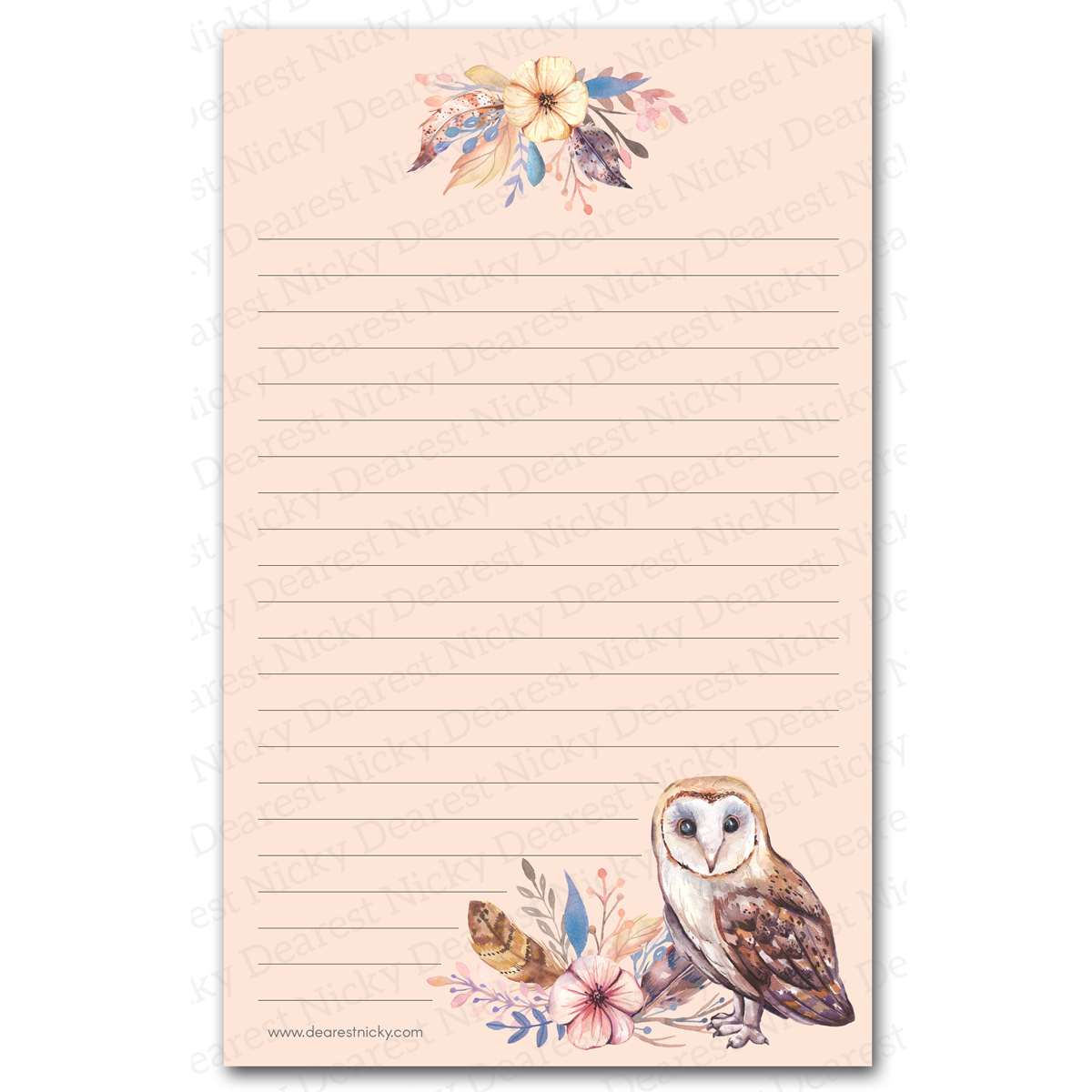 Barn Owl Letter Writing Paper