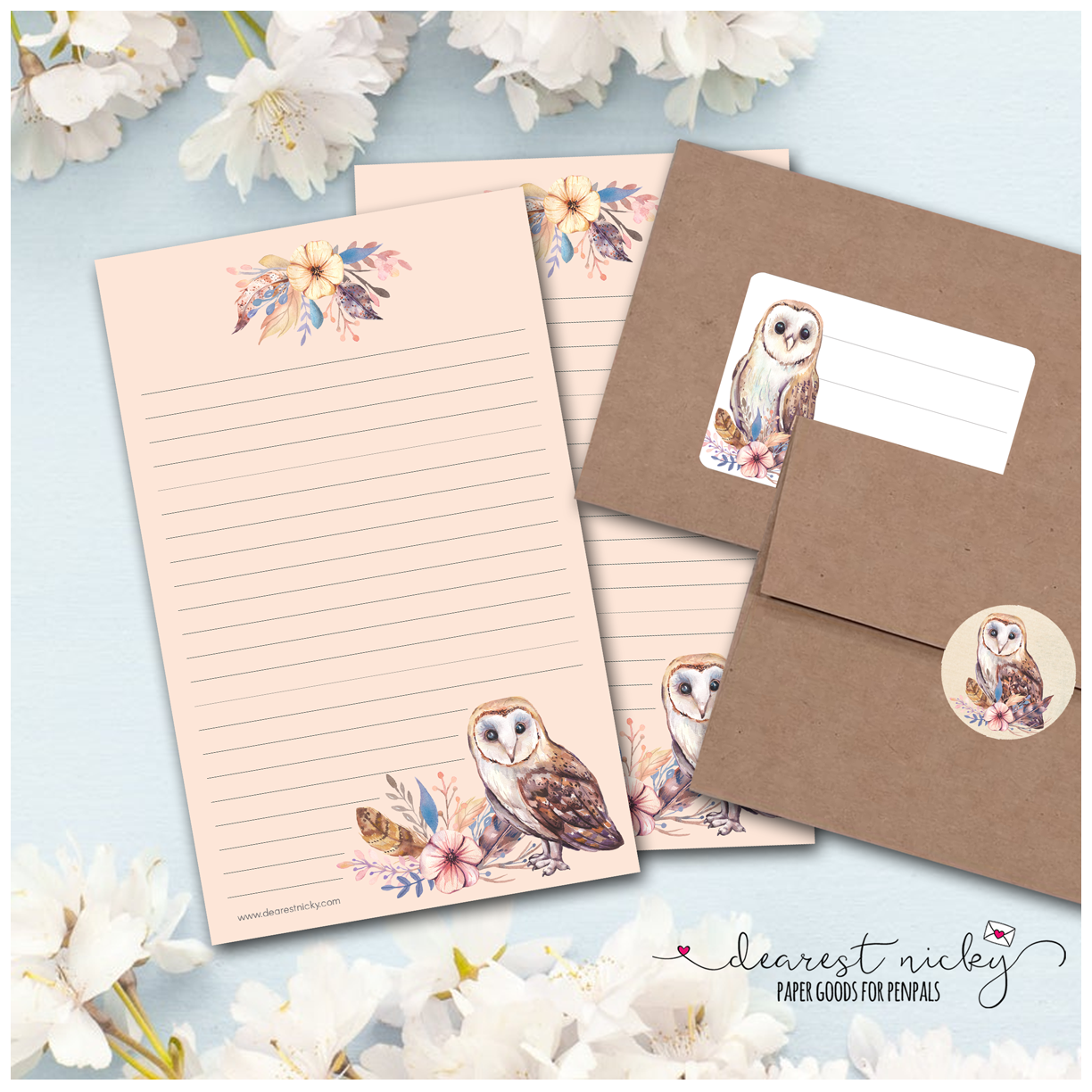 Barn Owl Mailing Address Labels - Set of 16