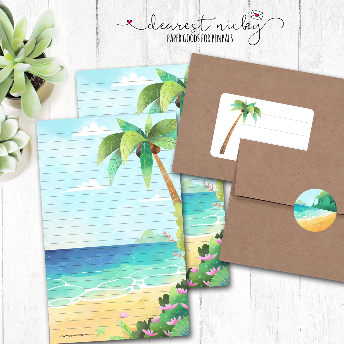 Beach Mailing Address Labels - Set of 16