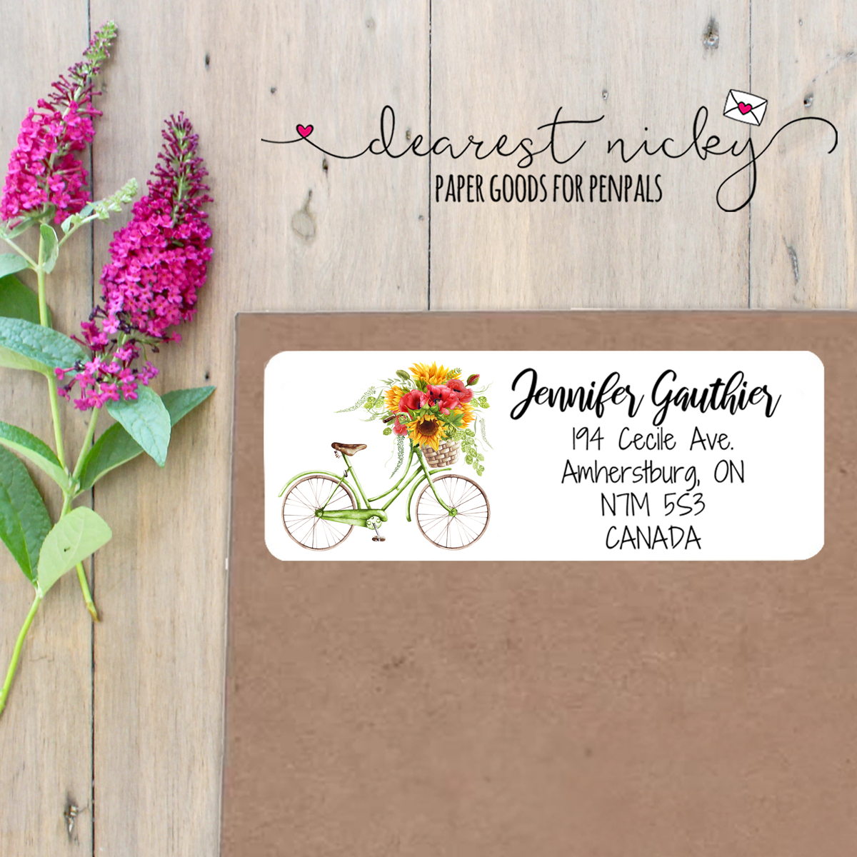 Bicycle Custom Return Address Labels Set of 30