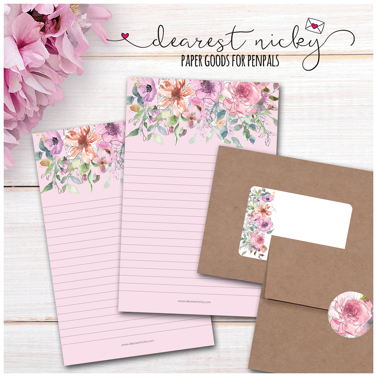 Blush Floral Mailing Address Labels - Set of 16