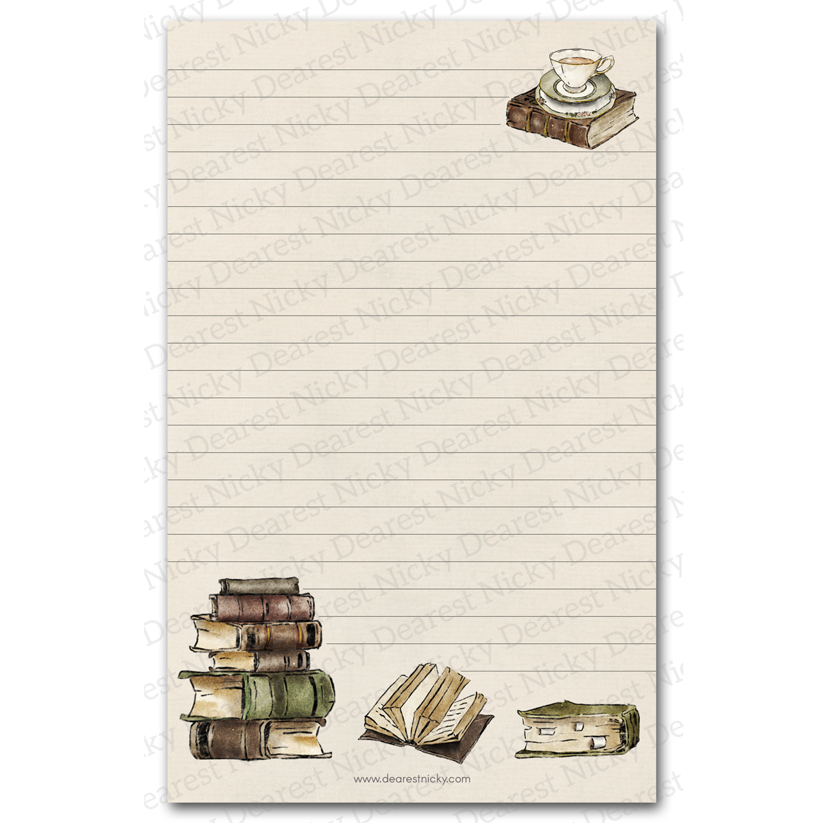Books and Tea Letter Writing Set