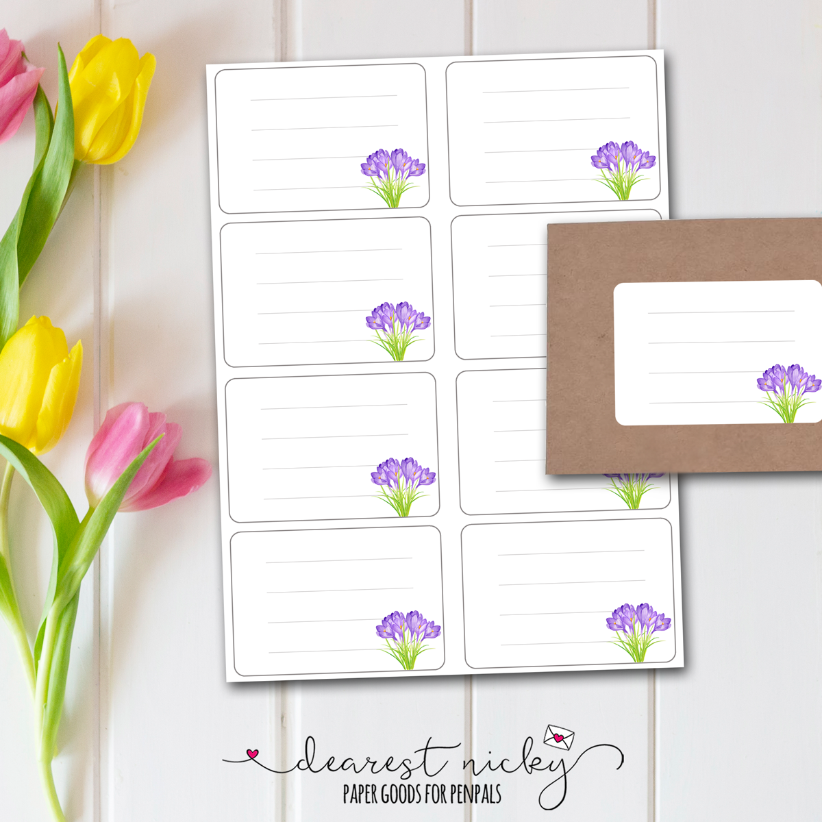 Crocus Garden Mailing Address Labels - Set of 16