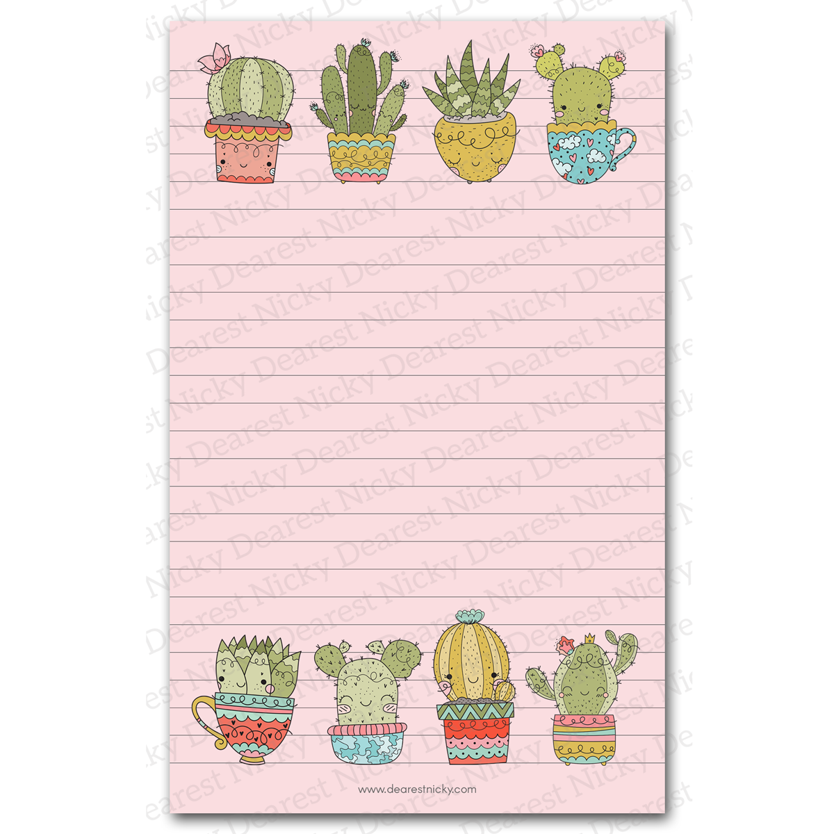 Cute Cacti Letter Writing Paper