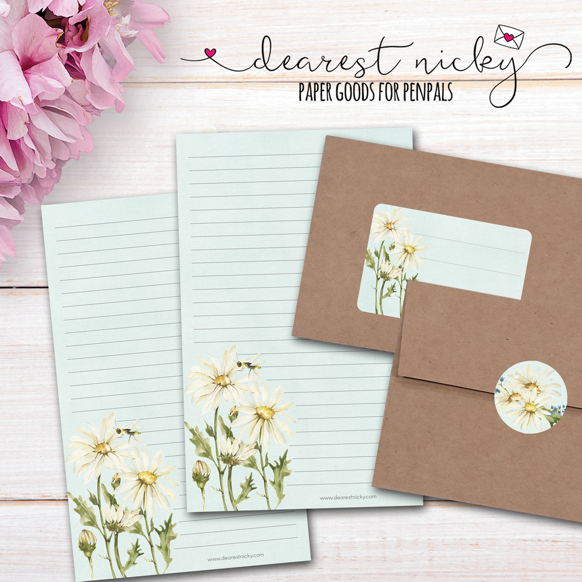 Daisies Mailing Address Labels - Set of 16