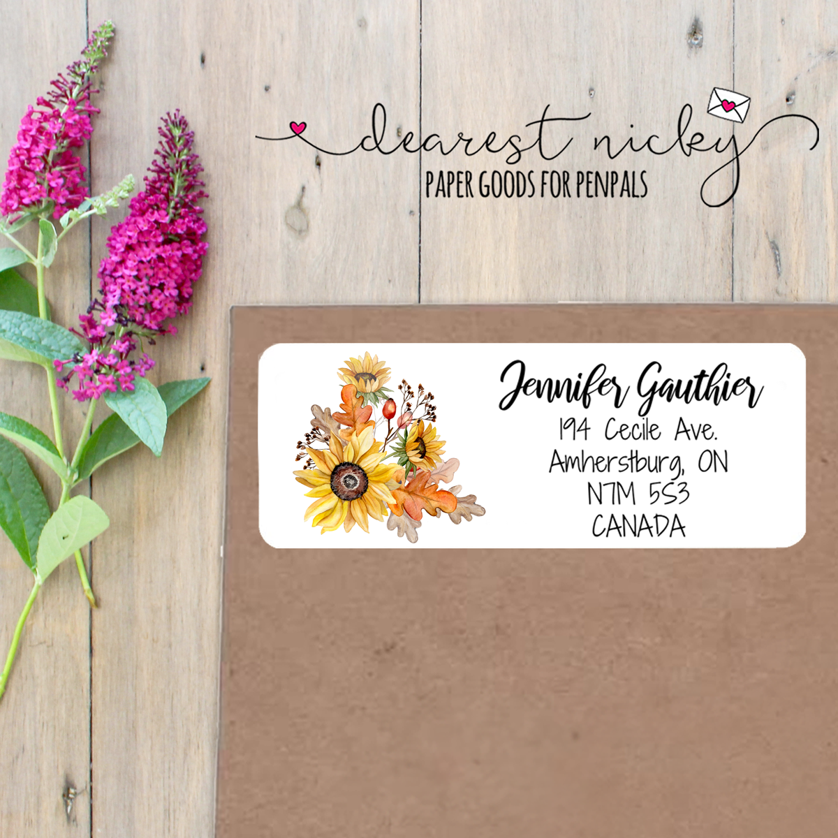 Pumpkins and Sunflowers II Custom Return Address Labels Set of 30