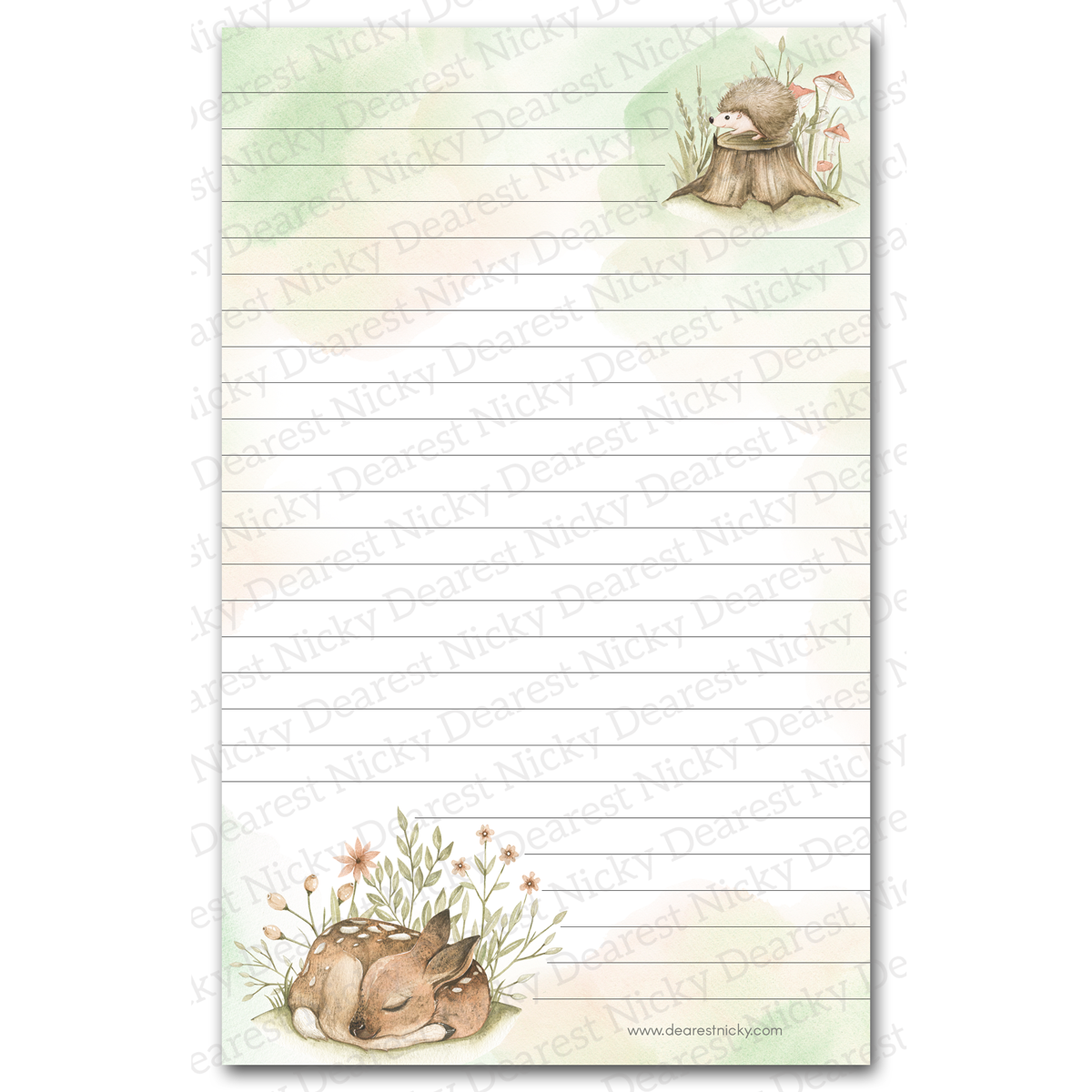 Forest Baby Letter Writing Paper