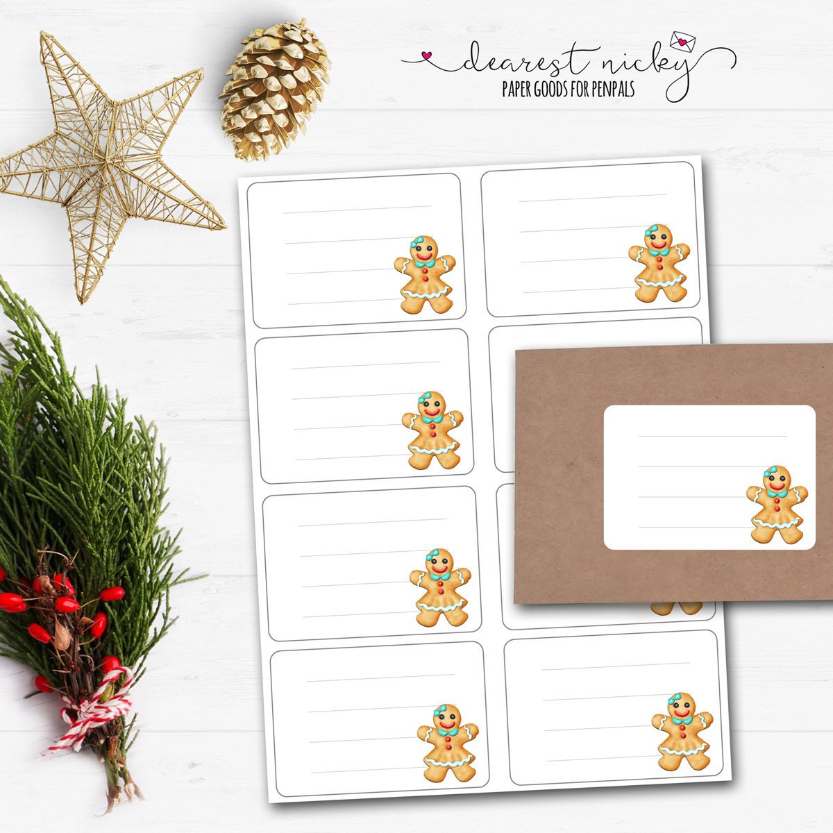 Gingerbread Cookies Mailing Address Labels - Set of 16