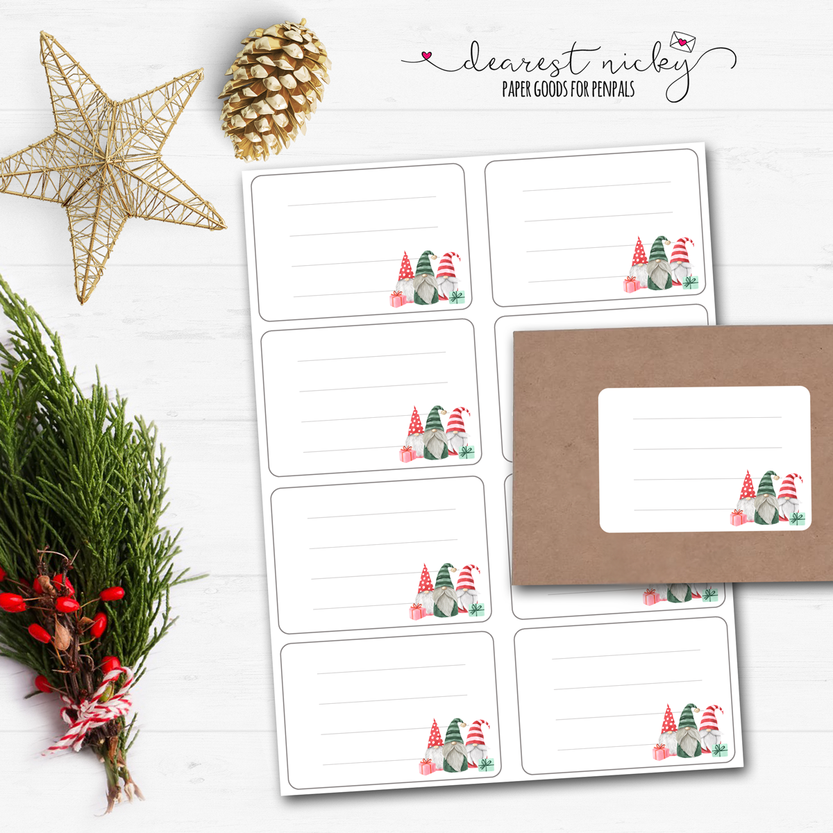 Gnomes Mailing Address Labels - Set of 16