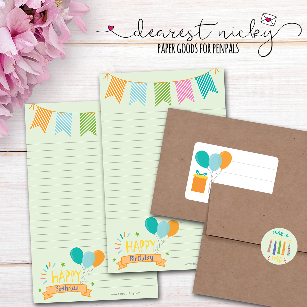 Happy Birthday Address Labels - Set of 16