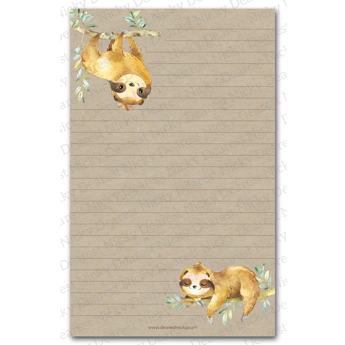 Happy Sloths Letter Writing Set