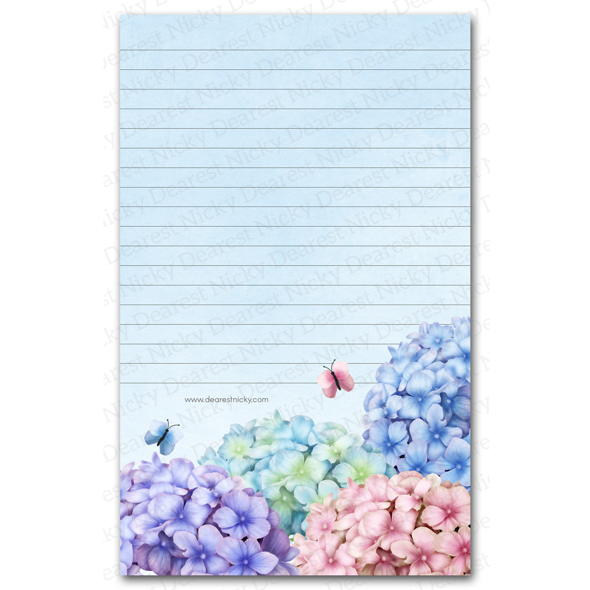 Hydrangeas Letter Writing Paper