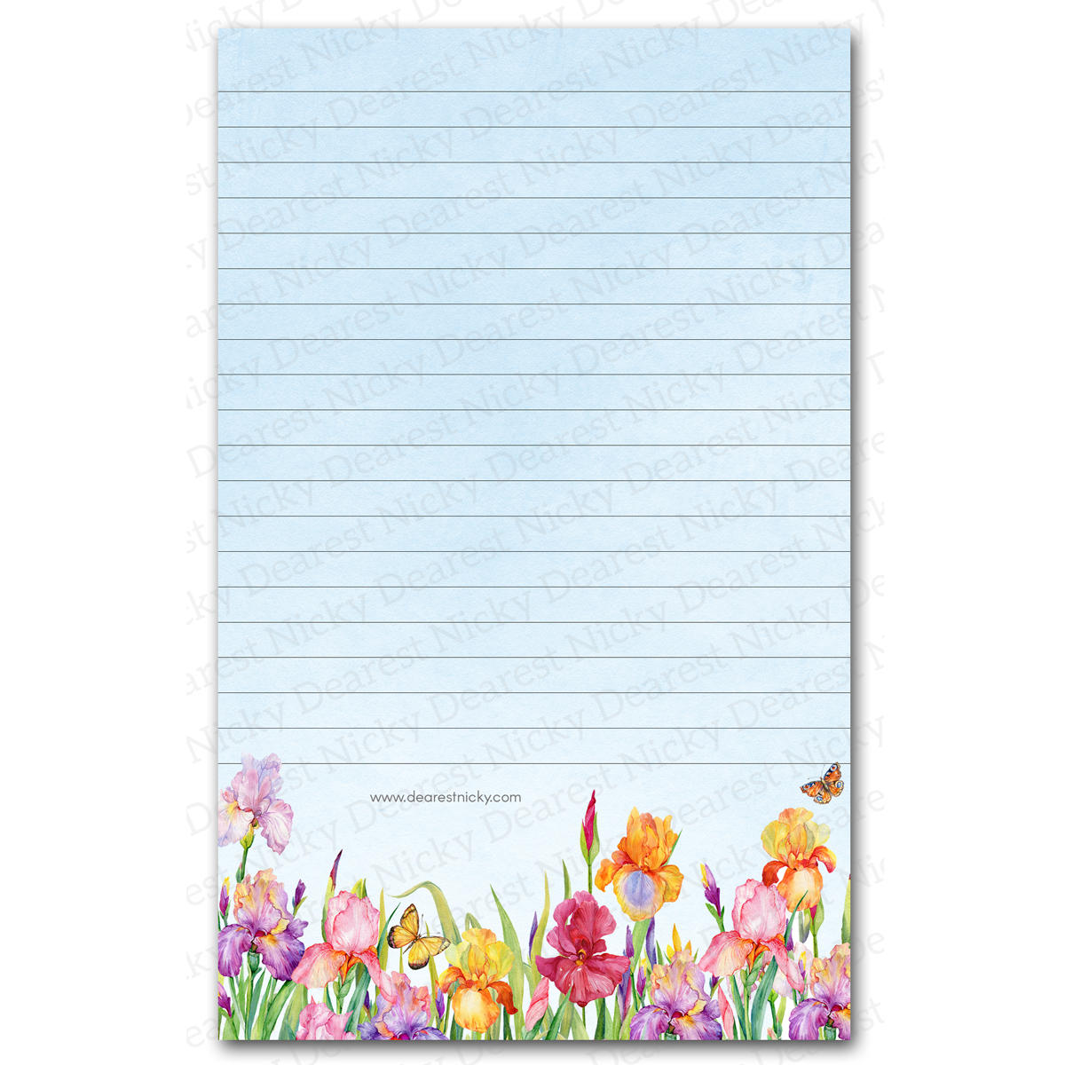 Iris Garden Letter Writing Paper