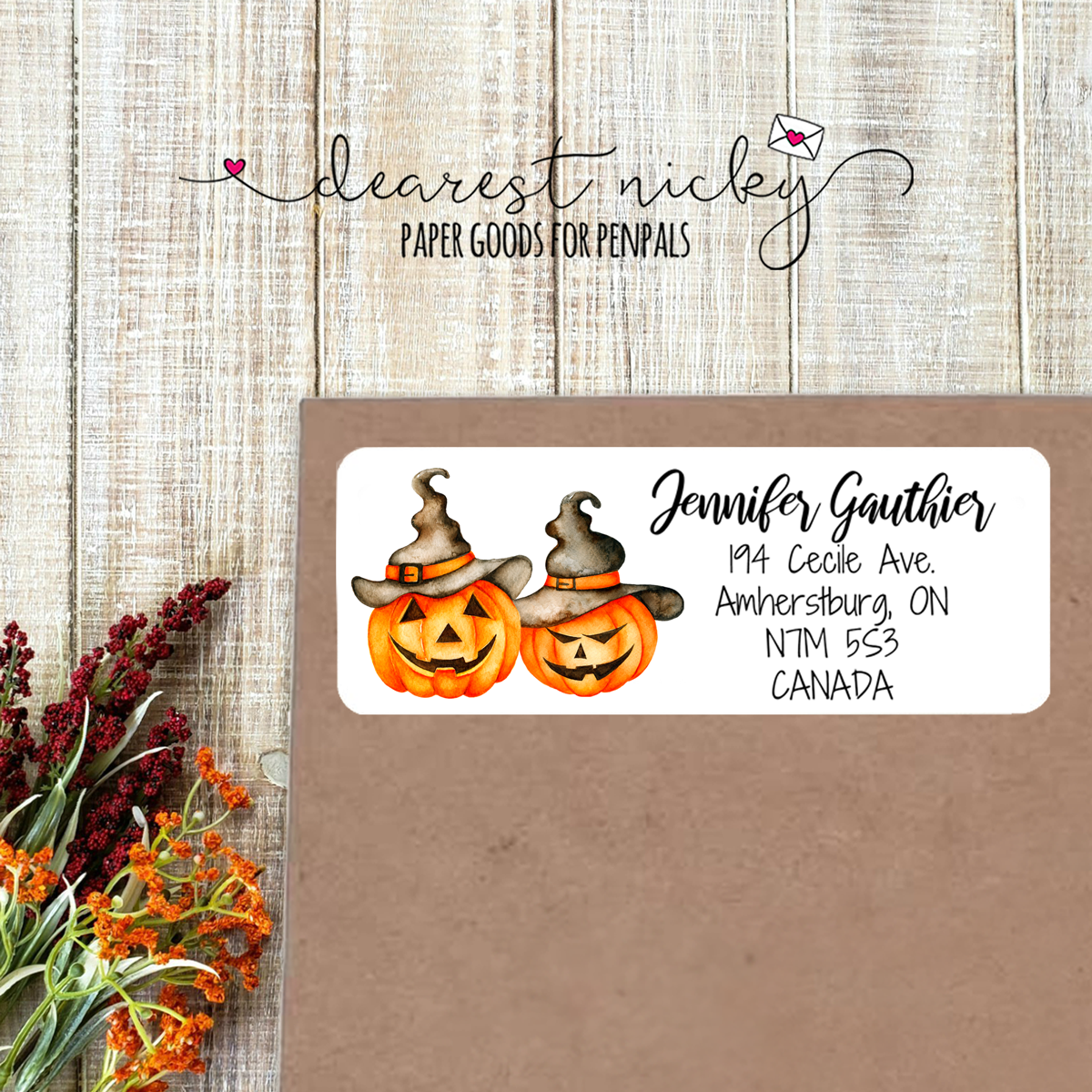 Jack-o'-lanterns Custom Return Address Labels Set of 30