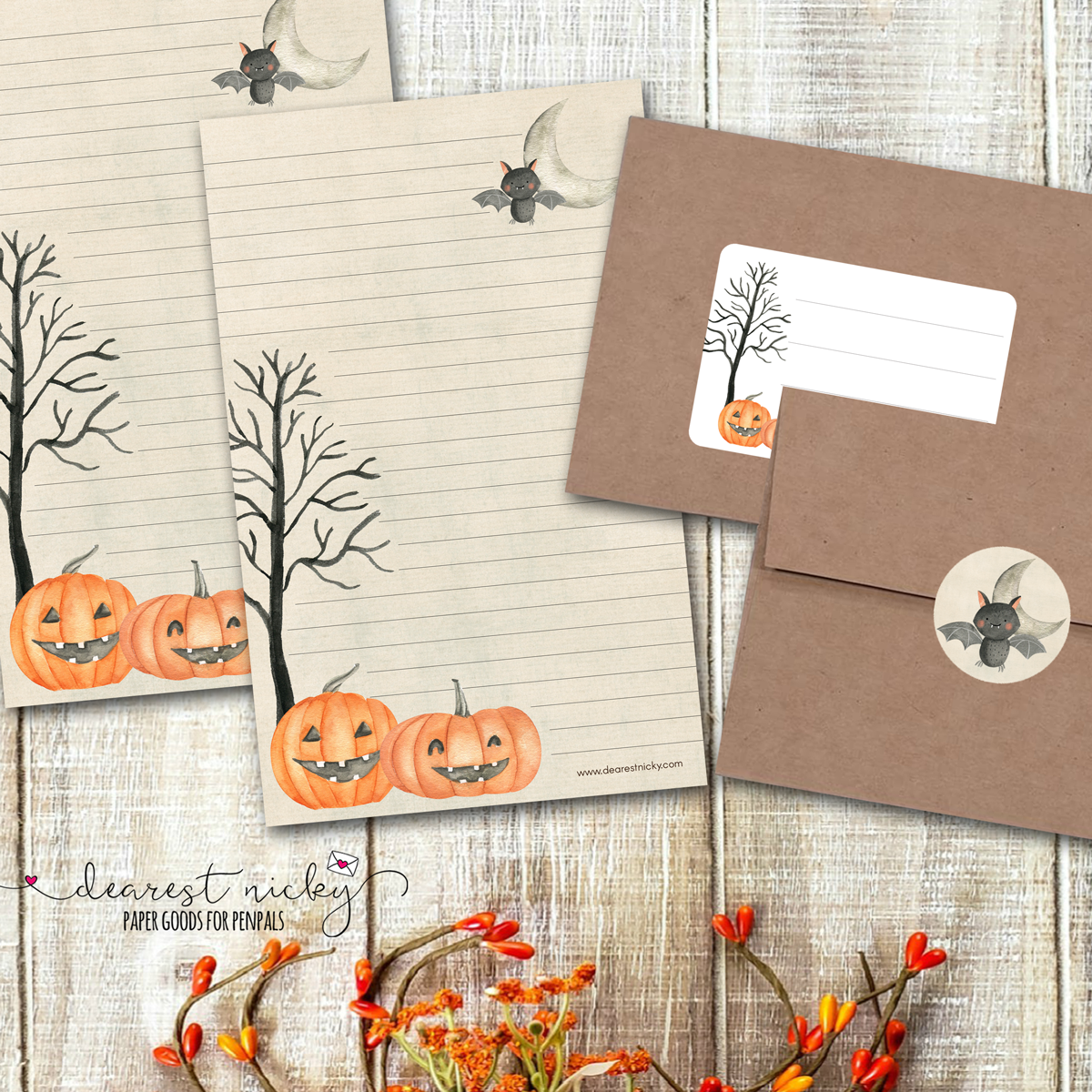 Jack-o'-lanterns Mailing Address Labels - Set of 16