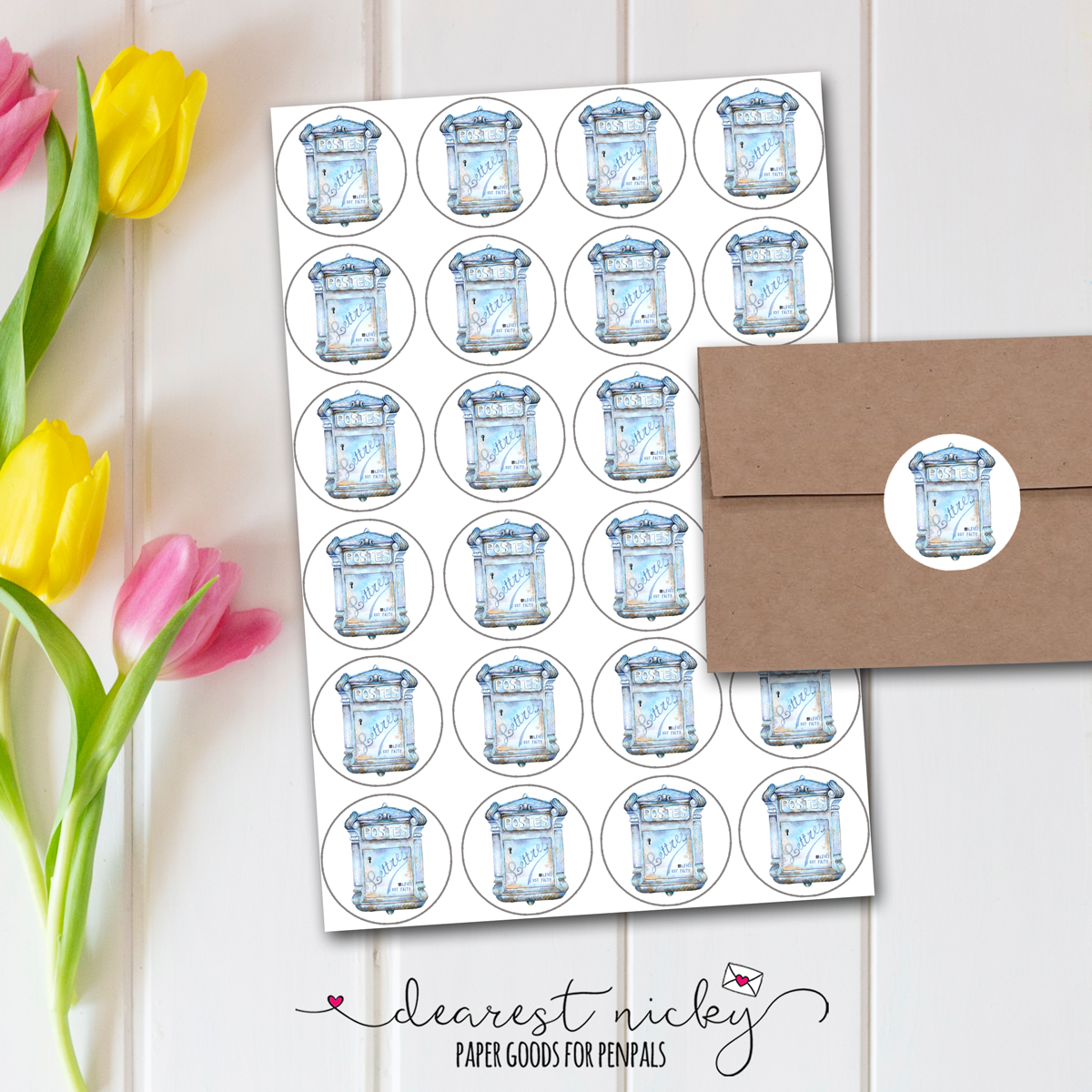 Mailboxes Envelope Seals - Set of 30 Stickers